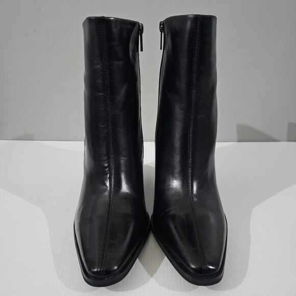 NEW Vince Camuto Allie Ankle Bootie Womens 10  Black Leather Western Block Heel - Picture 5 of 14